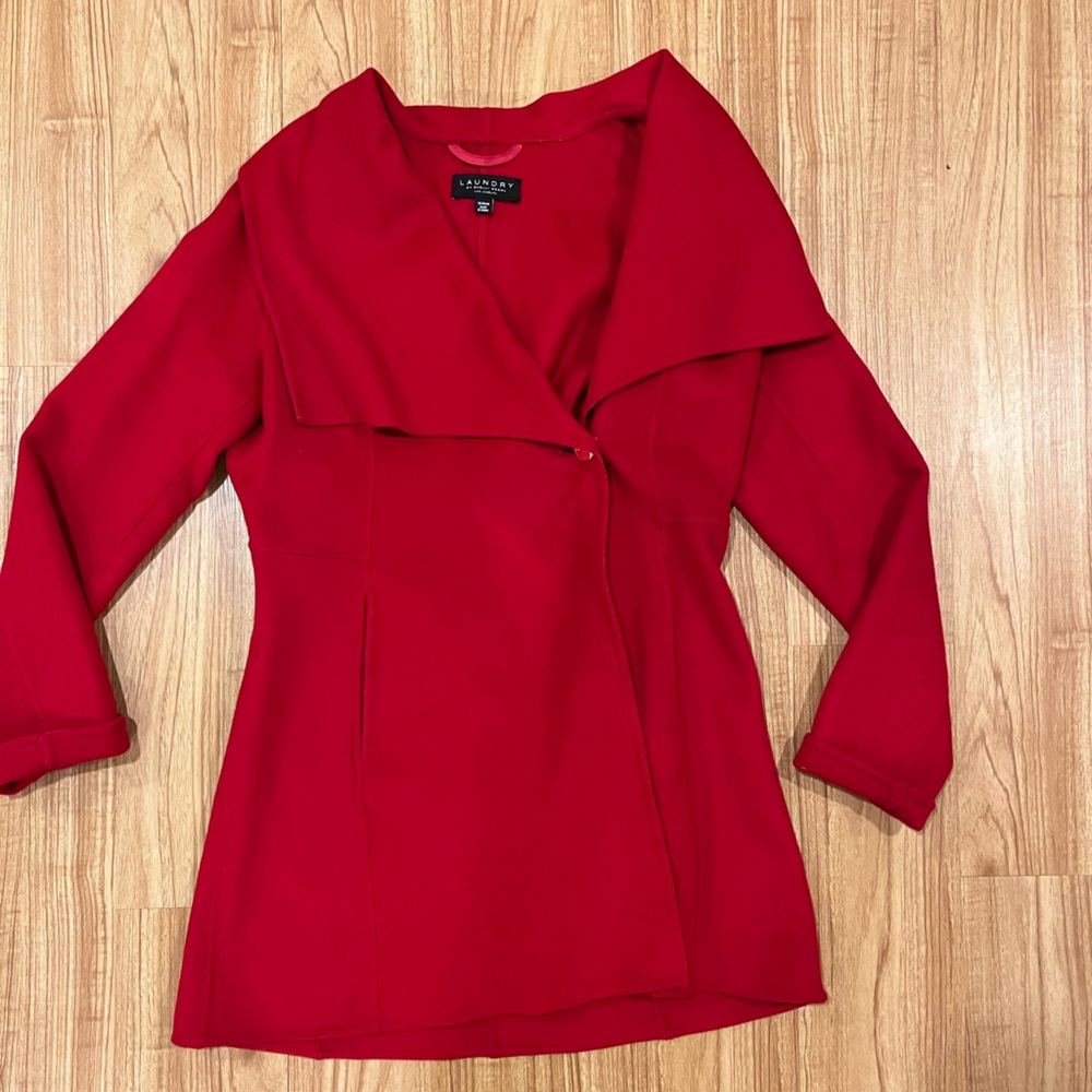 LAUNDRY by Shelli Segal Single Button Wool Swing Coat